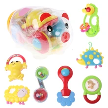 7PCS Baby Rattles And Teether Set Mobile Educational Toys For Newborns Brinquedo 7PCS Baby Rattles And Teether Set Mobile Educational Toys For Newborns Brinquedo