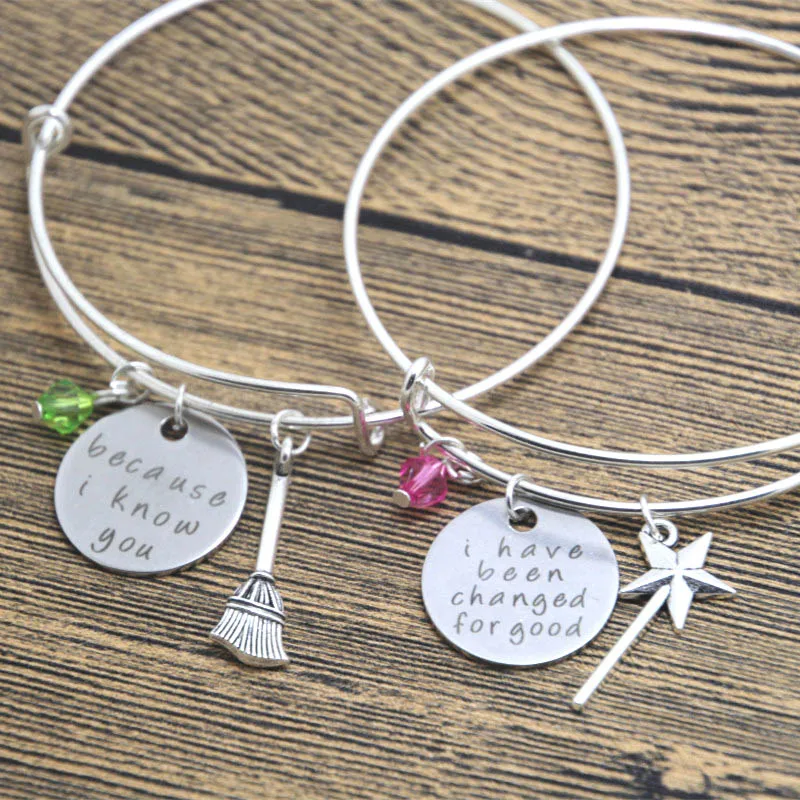 24pcs/lot best friend bracelet, wicked musical jewelry, changed for good, because I knew you, sister bangle set wizard of Oz 24pcs/lot best friend bracelet, wicked musical jewelry, changed for good, because I knew you, sister bangle set wizard of Oz