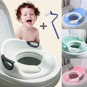 

Potty Training Seat For Kids Boys Girls Toddlers Toilet Seat For Baby With Cushion Handle And Backrest Toilet Trainer