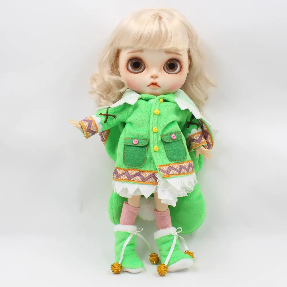 Blyth doll icy licca Милая одежда зеленый динозавр костюм обувь чулок шляпу прекрасный 1/6 30 см