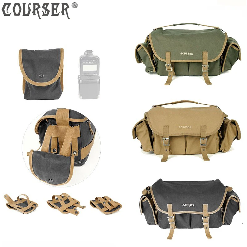 

Professional waterproof shoulder bag camera bags large capacity SLR bag canvas bag with 2 free waist pack PACPFM8101