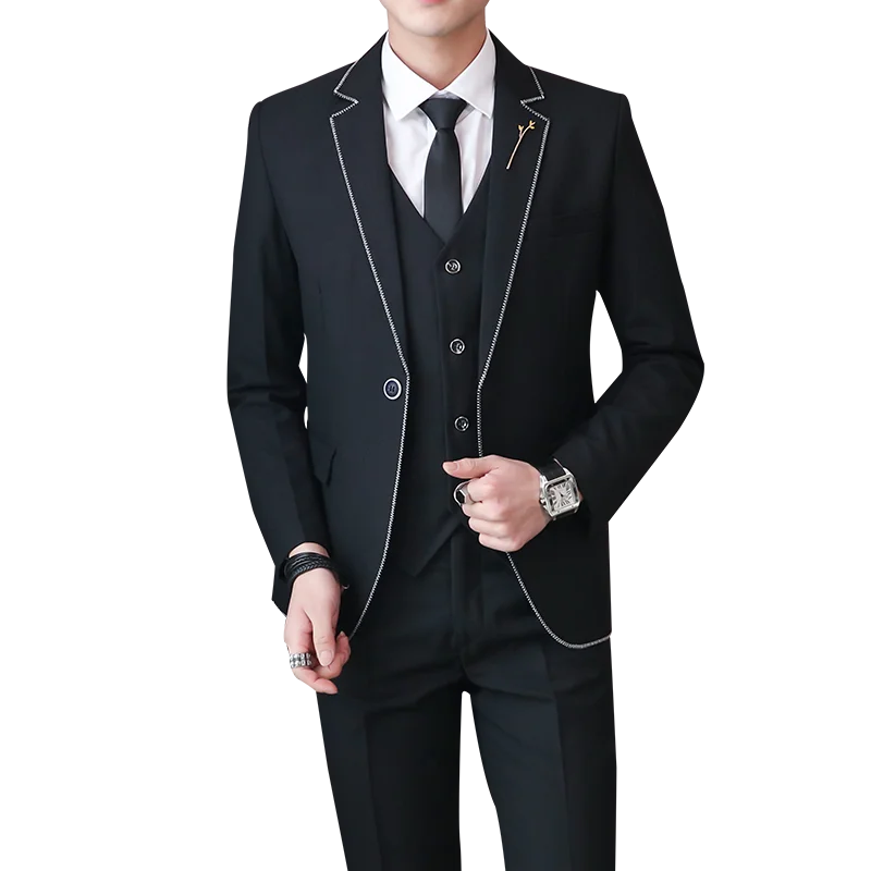 Mens Suits Jackets & Pants & Vests Max Size 5XL Suit 3 Piece Sets Men Business Wedding Banquet Male Blazer Suits