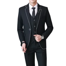 Mens Suits Jackets & Pants & Vests Max Size 5XL Suit 3 Piece Sets Men Business Wedding Banquet Male Blazer Suits