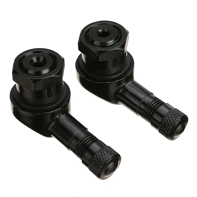 

2pcs Black Motorcycle CNC 90 Degree Angle Wheel Tire NCY Leak-proof TWPO Valve