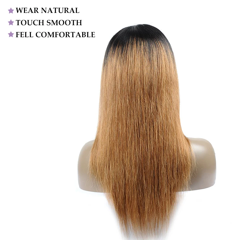 Блестящие звезды Ombre блондинка синтетические волосы на кружеве человеческие Искусственные парики длинные бразильские прямые парик
