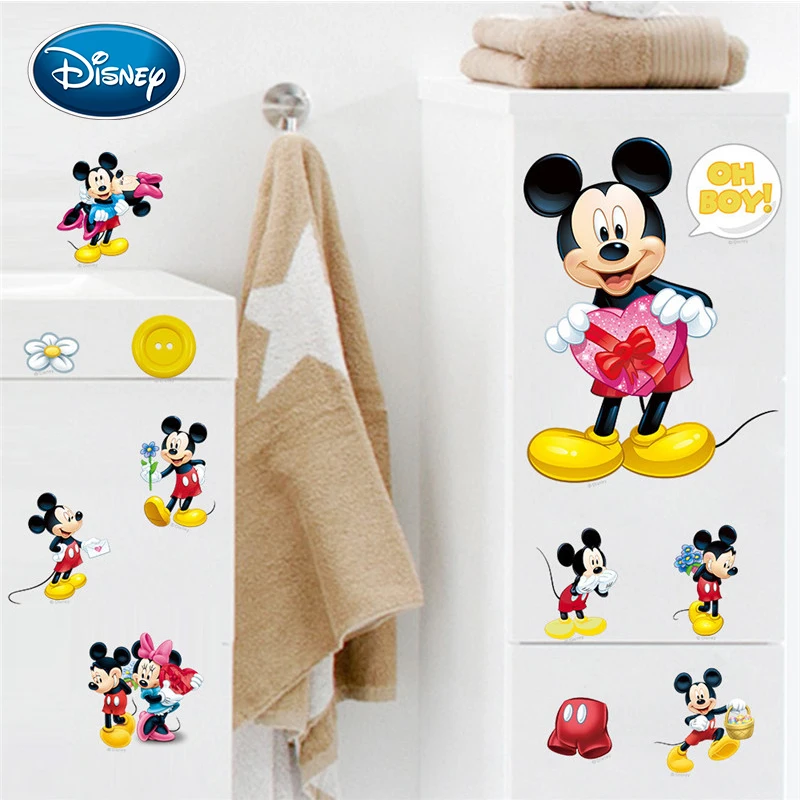 Disney 2 шт./компл. Микки наклейка с Минни детская комната спальня Водонепроницаемая