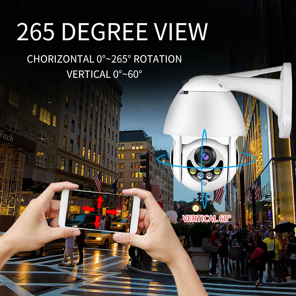 WIFI камера наружная HD 1080P 2MP IP беспроводная PTZ скоростная купольная CCTV безопасности
