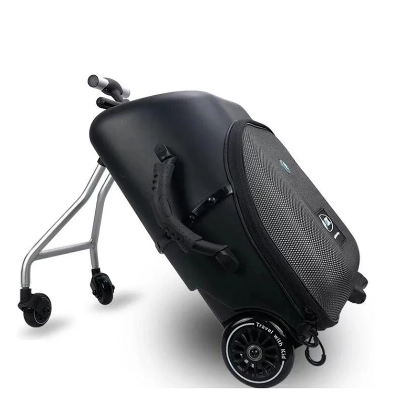 

Kids scooter suitcase storage trolley luggage bag for children carry on rolling luggage ride on trolley suitcase case on wheels