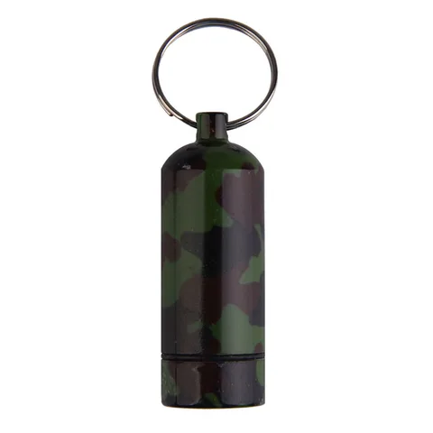 Self Defense Aluminum Alloy Outdoor Save First Aid Drug Medicine Kit Small Gallipot Cartridge Key Chain FC