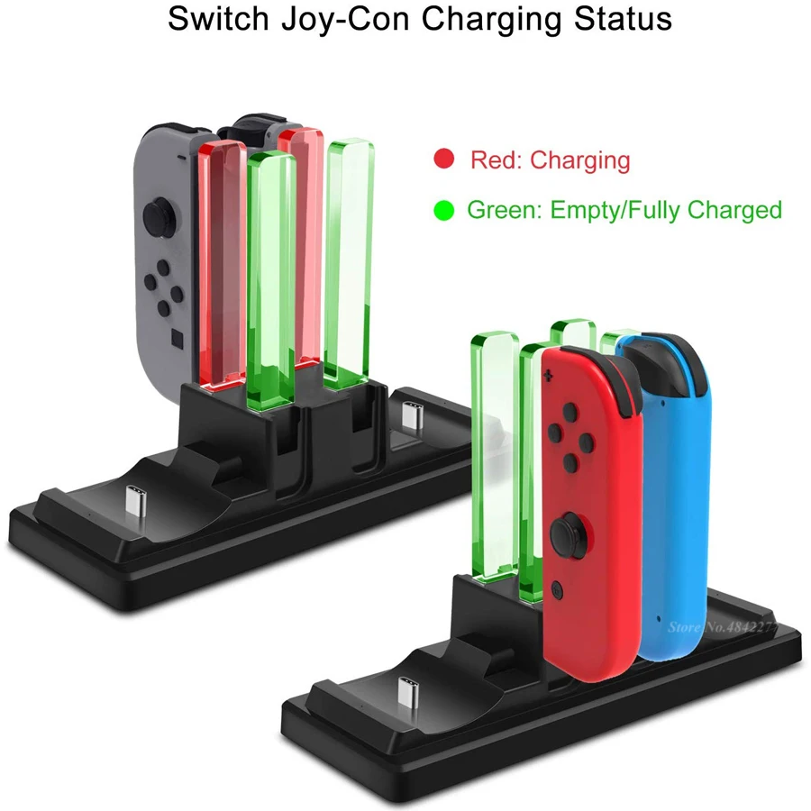 6 в 1 Nintend переключатель аксессуары для рыбной ловли 4 Joycon+ 2 Pro контроллер зарядное устройство зарядная станция Nintendoswitch для Nintendos NS игры