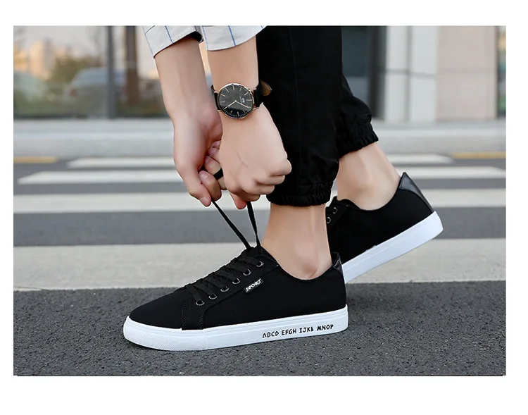 Парусиновая обувь Vogue Для мужчин Скейтбординг обувь дышащая для досуга корейские ботинки со шнурками и черный, белый цвет Мужская обувь женские оксфорды на плоской подошве; спортивная обувь