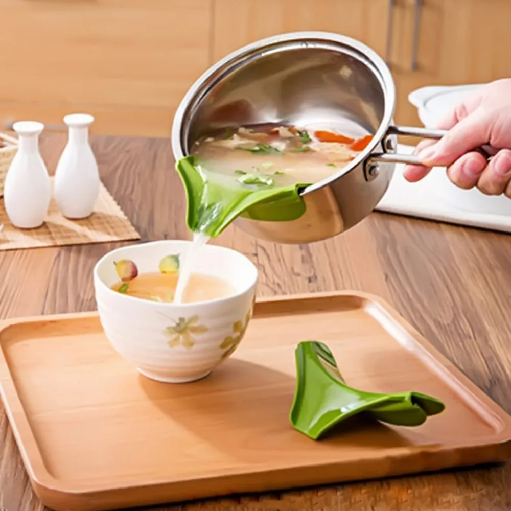 

1 PC Kitchen Pot Round Deflector Edge Creative Kitchen Tools Liquid Silicone Funnel Kitchen Tools Kitchen Accessories