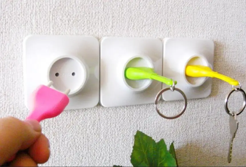 

Exquisite Key Holders New Home Anti-Lost Unplugged Holder Plug Key Ring Wall Mounted Type Plastic Key-Rack House Small Storage