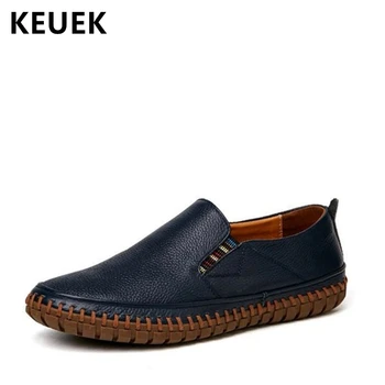 

Large size Men shoes Genuine Leather Slip-On Flats Male Loafers Men Moccasins Shoes Italian Designer Leather shoes 061