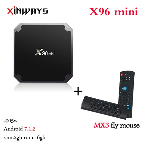 Xinways X96 мини ТВ BOX Android OS 7,1 Смарт ТВ контейнер под элемент питания 2 Гб оперативной памяти, 16 Гб встроенной памяти, процессор Amlogic S905W 4 ядра 2,4 ГГц Wi-Fi IPTV Set-top Box 1 ГБ 8 ГБ - Цвет: tv box with mx3