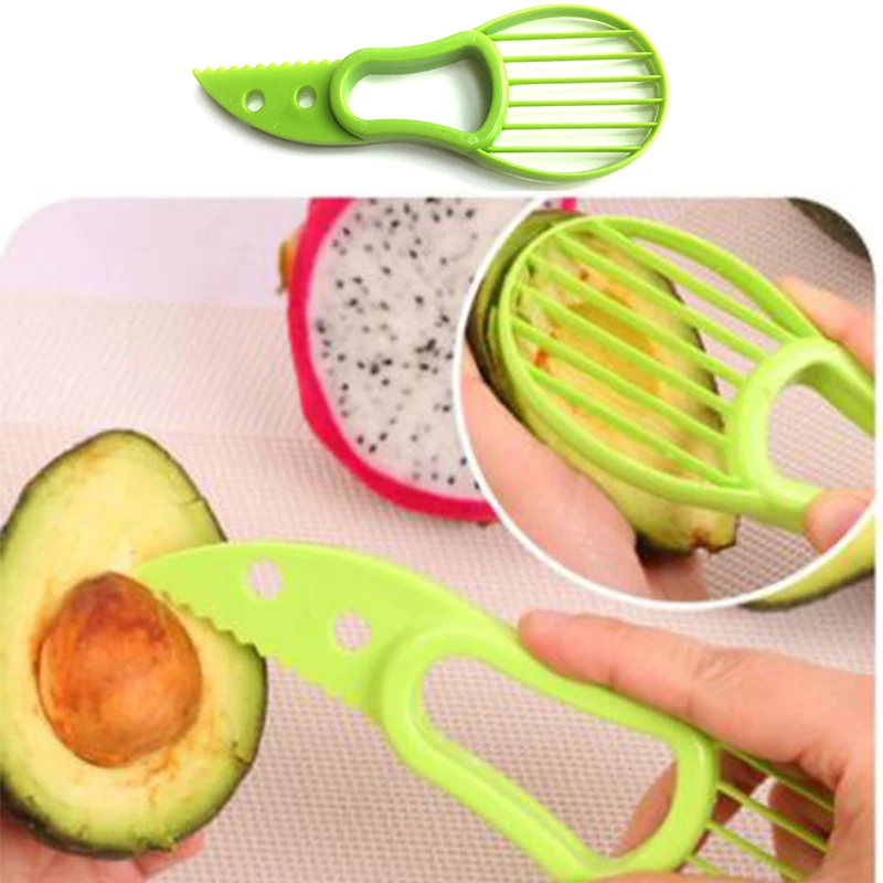 

1pc Plastic Avocado Cutter Multifunctional Three In One Convenient Fruit Tools Avocado Peeler Kitchen Accessories Gadget