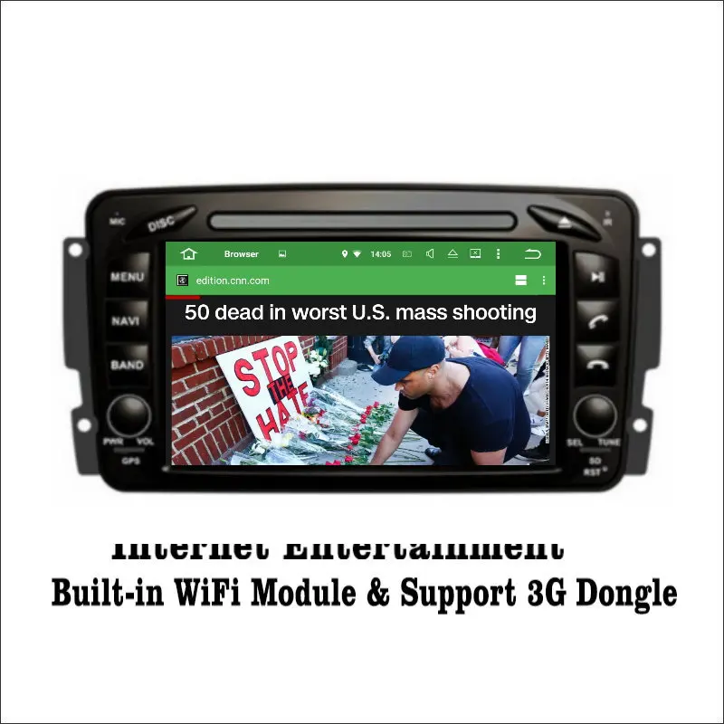 Sale Liislee Android 7.1 2G RAM For Mercedes Benz CLK W208 Car Radio Audio Video Multimedia DVD Player WIFI DVR GPS Navi Navigation 2