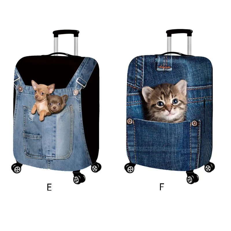 SEREQI cute animal 3D pattern travel luggage protection cover, 18-32 inch suitcase elastic case cover, trolley dust cover suitca
