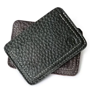 

Slim Soft Wallet 100% Cowhide Real Genuine Leather Mini Credit Card Wallet Purse Card Holders Men Wallet Thin Small Solid Black