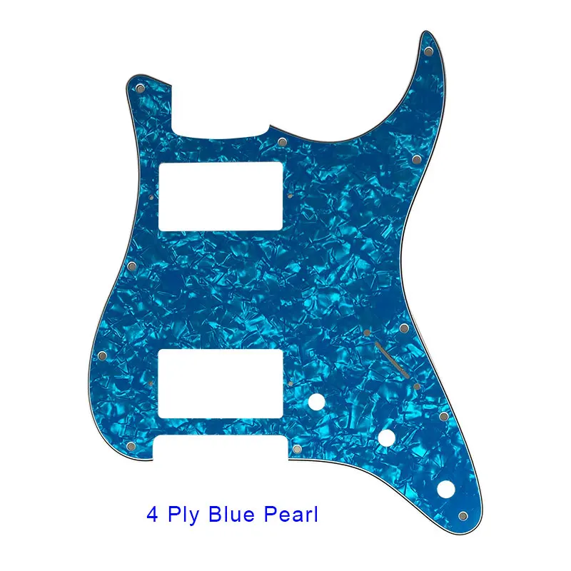 Качественная электрогитара Pickguard с 11 отверстиями, пластина с царапинами HH PAF, катушка хамбакера для США \ Мехико Fd гитара Stratocaster запчасти - Цвет: 4Ply Blue Pearl