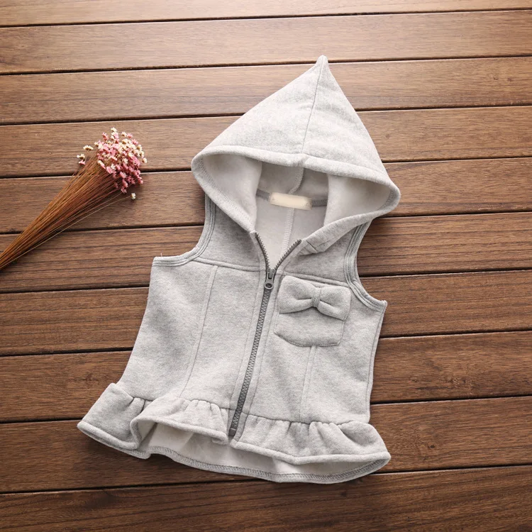 YOBEBE 2017 New Baby girls waistcoats Girl babys vest girls Hooded vest