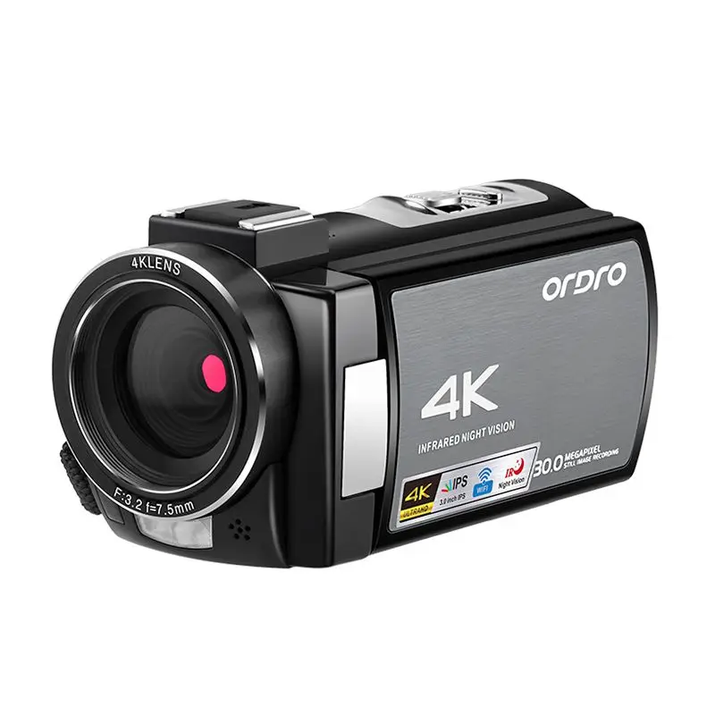 4K видеокамера, видеокамера, WiFi, ИК, инфракрасное ночное видение, ORDRO 1080 P, Full HD Camaras с микрофоном, широкоугольная бленда объектива