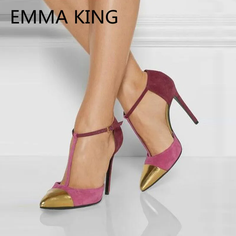 

2019 New Arrival Ladies Ankle Strap Pumps Metal Pointed Toe Gladiator Sandals Women's Party Wedding Shoes Woman Sexy High Heels