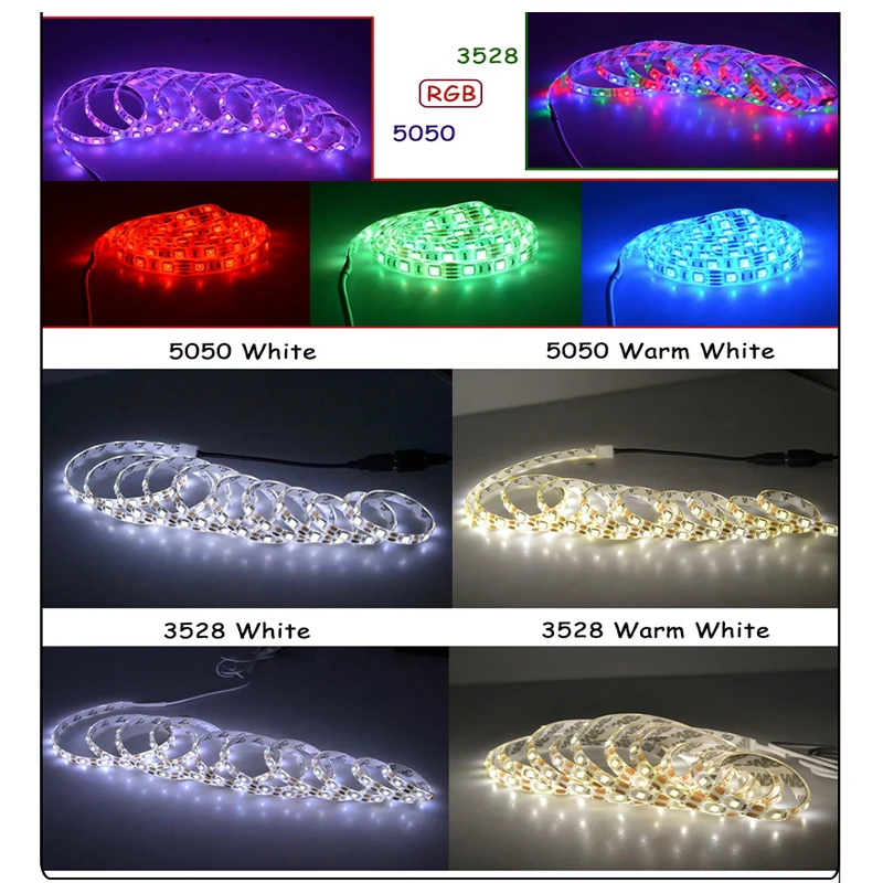 USB LED Strip DC5V 5050/2835 RGB Flexible LED Light DC5V RGB Color Changeable TV Background Lighting