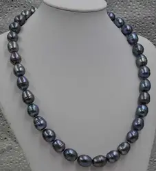 Уникальный жемчуг ювелирный магазин черный цвет 10-11 мм Ожерелье для мелкий пресноводный жемчуг