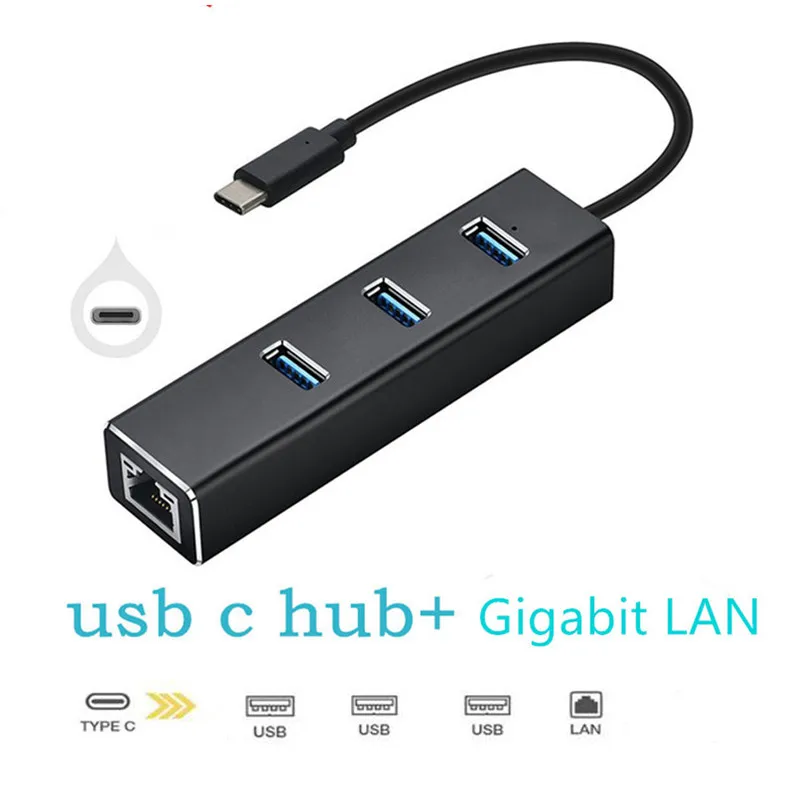 

Baolyda Aluminum USB Type-c HUB to RJ45 USB C to USB 3.0 Adapter for Macbook Pro Accessories thunderbolt 3 hub