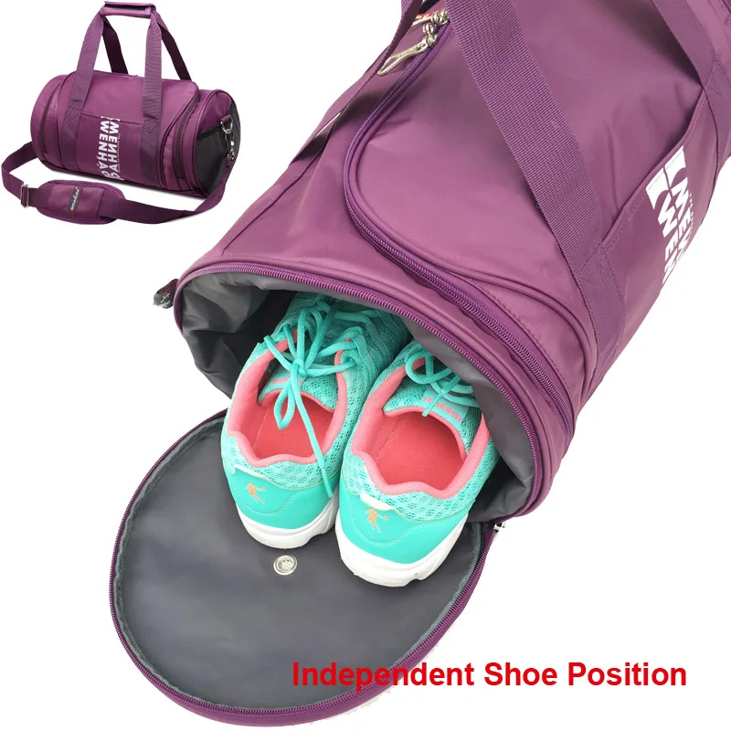 Gym Bag, Duffel Bag, Sports Gym Bag for Women and Men with Shoe Compartment - Цвет: Purple Shoe M3