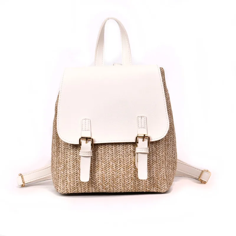 

Fashion Straw Woven Backpack Woman Back Pack Summer Teenage Girl Quality Backpacks Travel Bags Books Rucksack Drop Ship