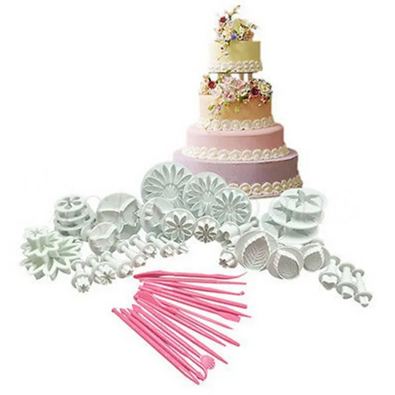 

47PCS Spring Embossing Cutter Mold Fondant DIY Sugarcraft Mold Sculpture Baking Tool Gift Decorating Icing Plunger Tools 03097