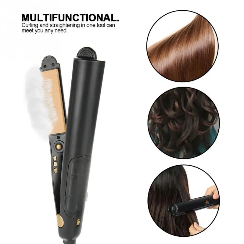 

Steam Hair Straightener Styling Tool Salon Styler Ionic Ceramic Heating Flat Iron Styler Ceramic Vapor Straightener with oil