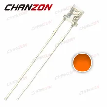 CHANZON 100 шт. 3 мм прозрачный оранжевый плоский Топ светодиодный светильник Диодная лампа 20мА 2 в 3 мм светоизлучающая Диодная Лампочка прозрачная DIY PCB