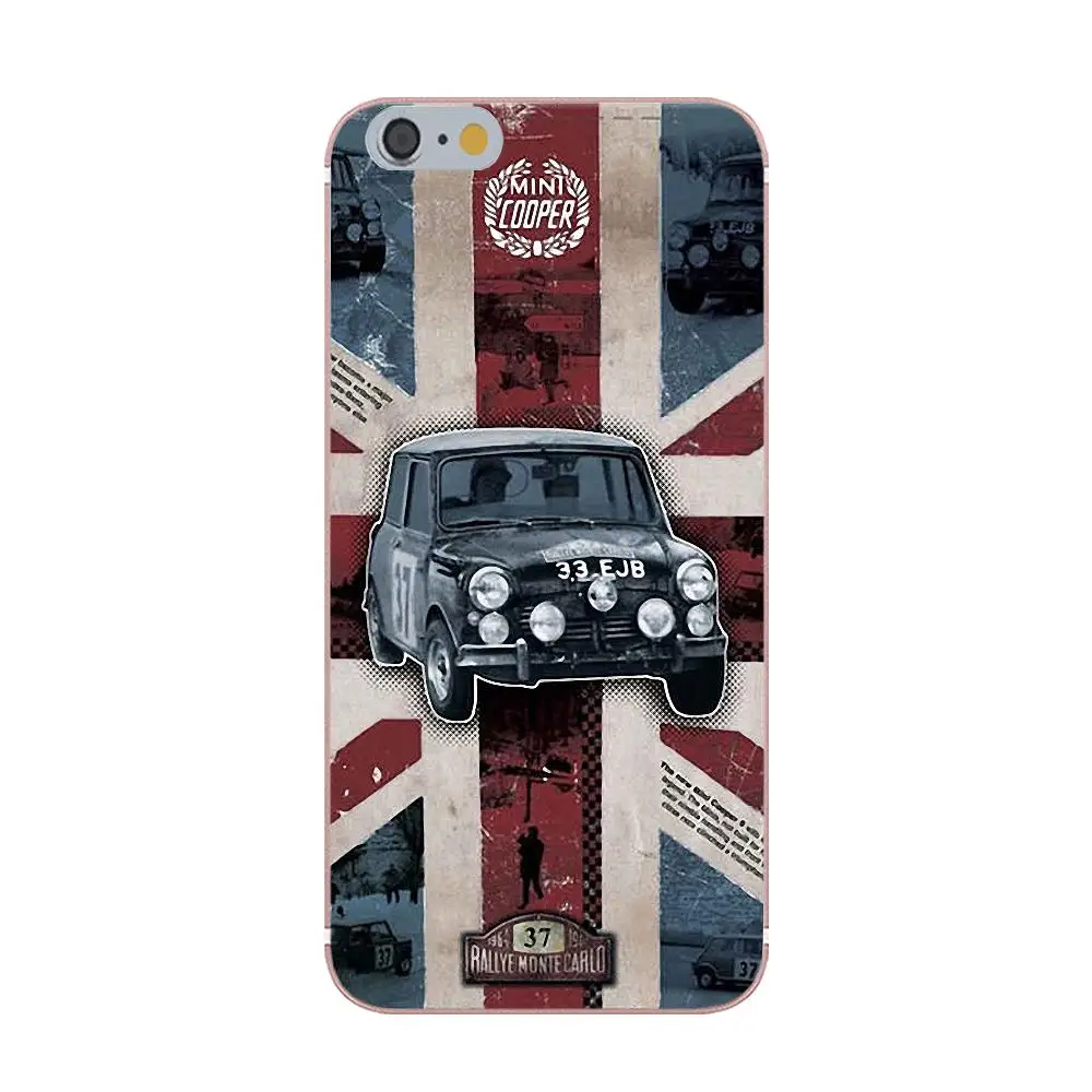 Oedmeb мягкий чехол для телефона Apple iPhone 4 4S 5 5C 5S SE 6 6S 7 8 Plus X для Mini Cooper style