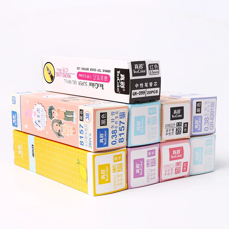 Coloffice kawaii 20 шт./кор. гелевая ручка повторная заливка иглы гель новая 0 38/0 35 мм