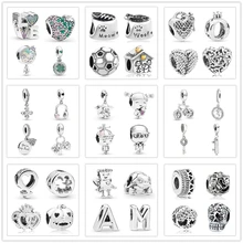 Новая Оригинальная Милая семейная подвеска Pandora Подвески Серебро 925 браслет ожерелье брелок DIY женские ювелирные изделия