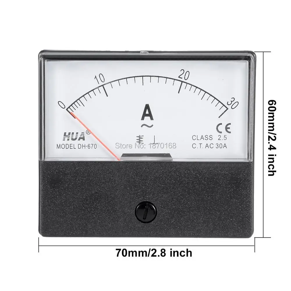 

DH-670 AC 1A 2A 3A 5A 10A 15A 20A 30A 50A 75A 100A 200A 300A500A DH670 Analog Amp Panel Ammeter Pointer Type Current Meter Panel