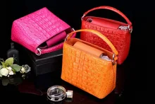 100% Real/Genuine Crocodile skin Women shoulder cross bag, alligator head skin lady shoudler bag sales promotion discounts