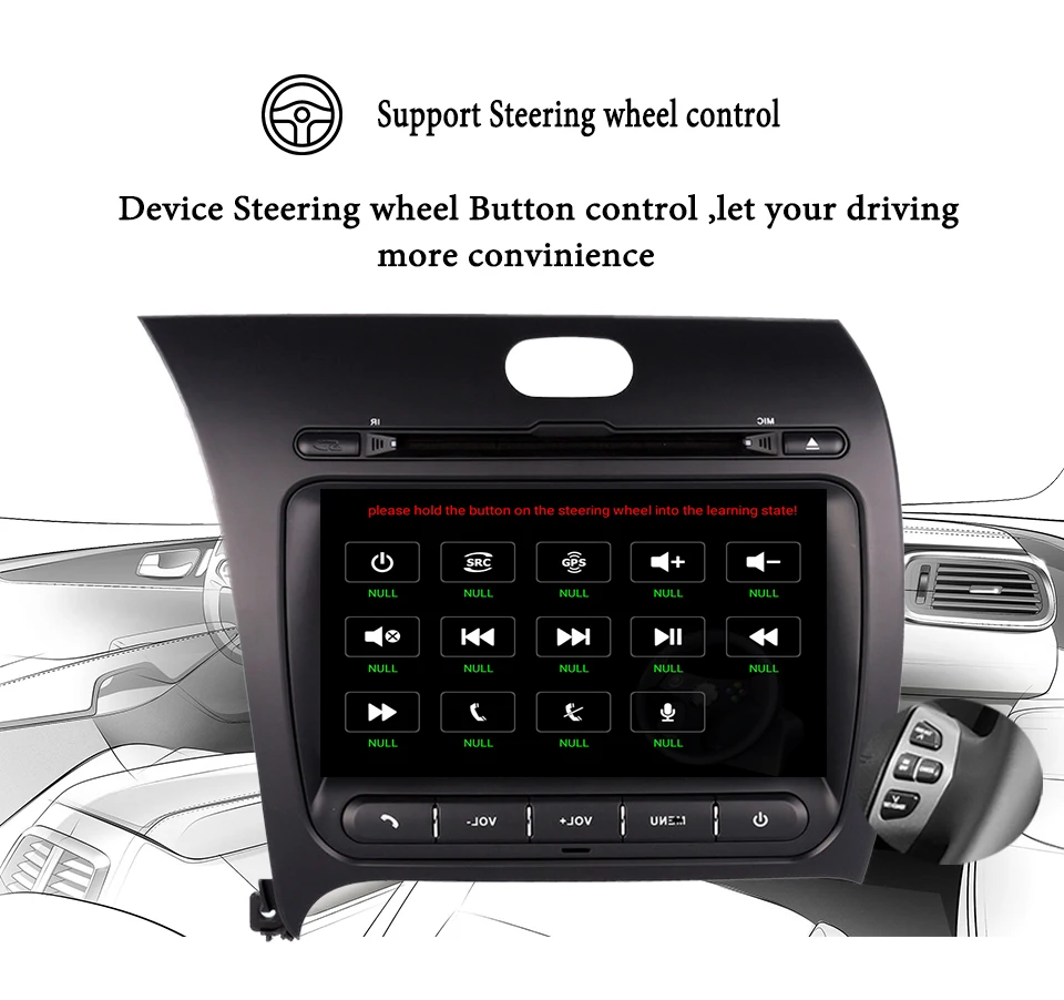 Top 2 din in dash Car auto radio audio gps glonass 4G lte Android 9.0 4G+64G For Kia Cerato K3 Forte 2013+ bluetooth aux usb sd swc 4
