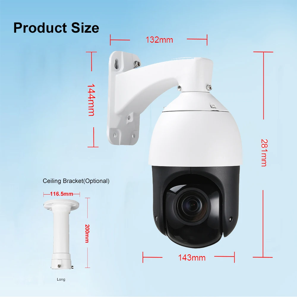 Водонепроницаемая POE 5MP купольная PTZ камера Starlight SONY335 IP 5 мегапикселей 30X ZOOM P2P mobile