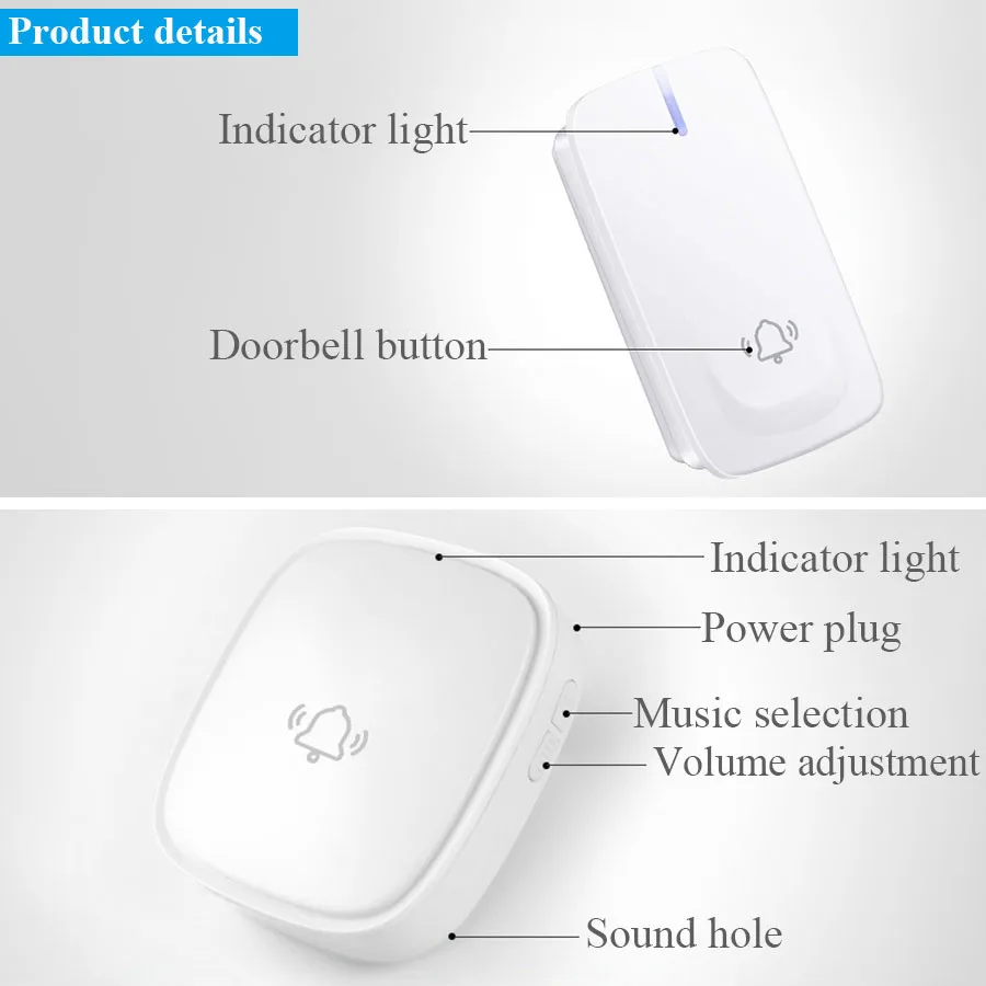 Автономный дверной звонок беспроводной дверной звонок домашний умный Электронное Дистанционное управление на большие расстояния без