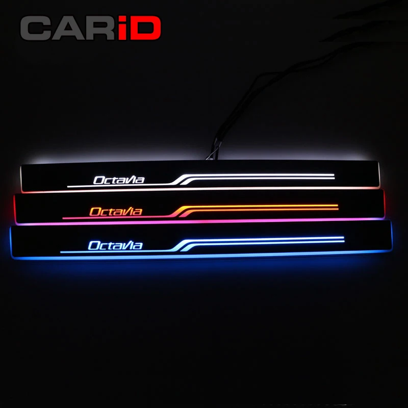 

CARiD LED Car Scuff Plate Trim Pedal Door Sill Pathway Moving Welcome Light For Skoda Octavia A7 2014 - 2016 Waterproof Acrylic