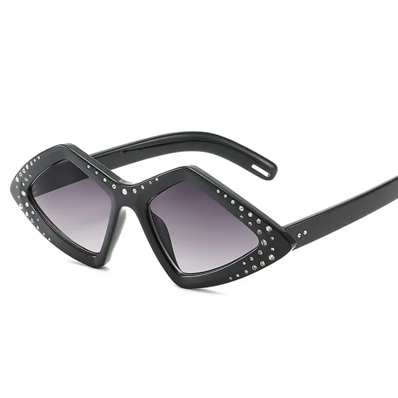 LIKEU'S брендовые дизайнерские полигональные солнцезащитные очки с бриллиантами Женские Модные брендовые двухцветная рама солнцезащитные очки градиентные очки UV400