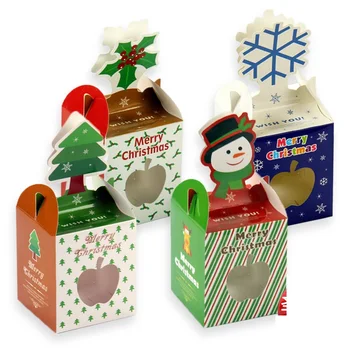 

Christmas series cupcake boxes biscuit packing box 8.5*8.5*20cm baked pastry candy gift box W8229