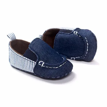 Classic Style Dark Blue Canvas Baby boy Spring/Autumn Shoes Comfortable Soft Cotton Sole Slip- On First Walkers HOT SELL hot sell christmas blue nativity dress boutqiue baby girl hot style dresses