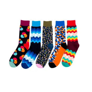 

Combed cotton mens funky socks new fashion colourful happy socks leopard print series men long sock british style casual sokken