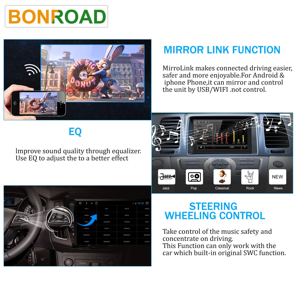 Bonroad " Восьмиядерный Android 7.1.2 Автомобильный мультимедийный плеер для VW T5 B6/Golf/Touran для Skoda leon с GPS навигацией(без dvd