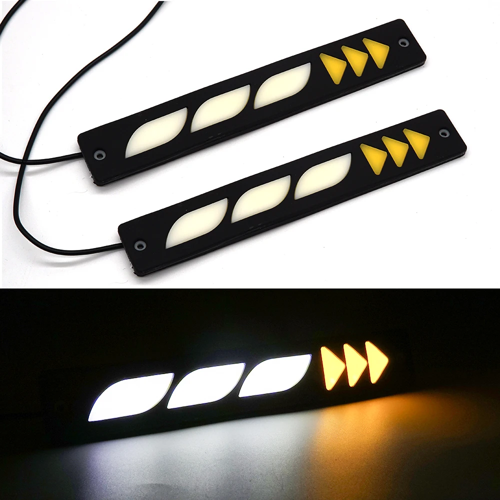 2x Car LED Waterproof Daytime Running Light COB Silicone DRL Strip Auto Medium Working Lamp Styling Day | Автомобили и мотоциклы